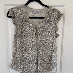 Lucky Brand Gray Floral Women's Blouse